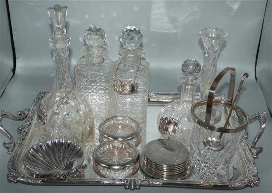 Plated tray etc.